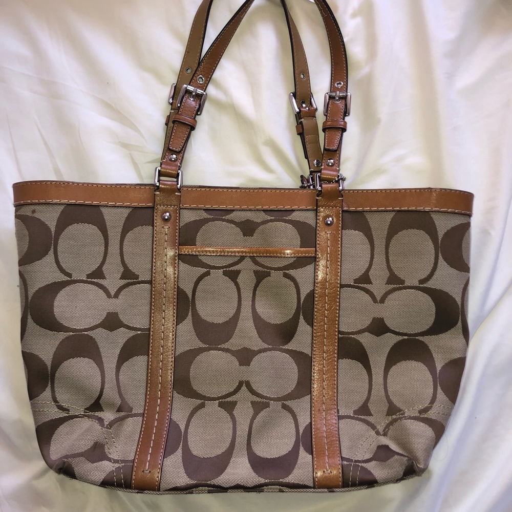 Coach leather and canvas bag